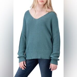 Lucky Brand | Green Blue V-neck Sweater